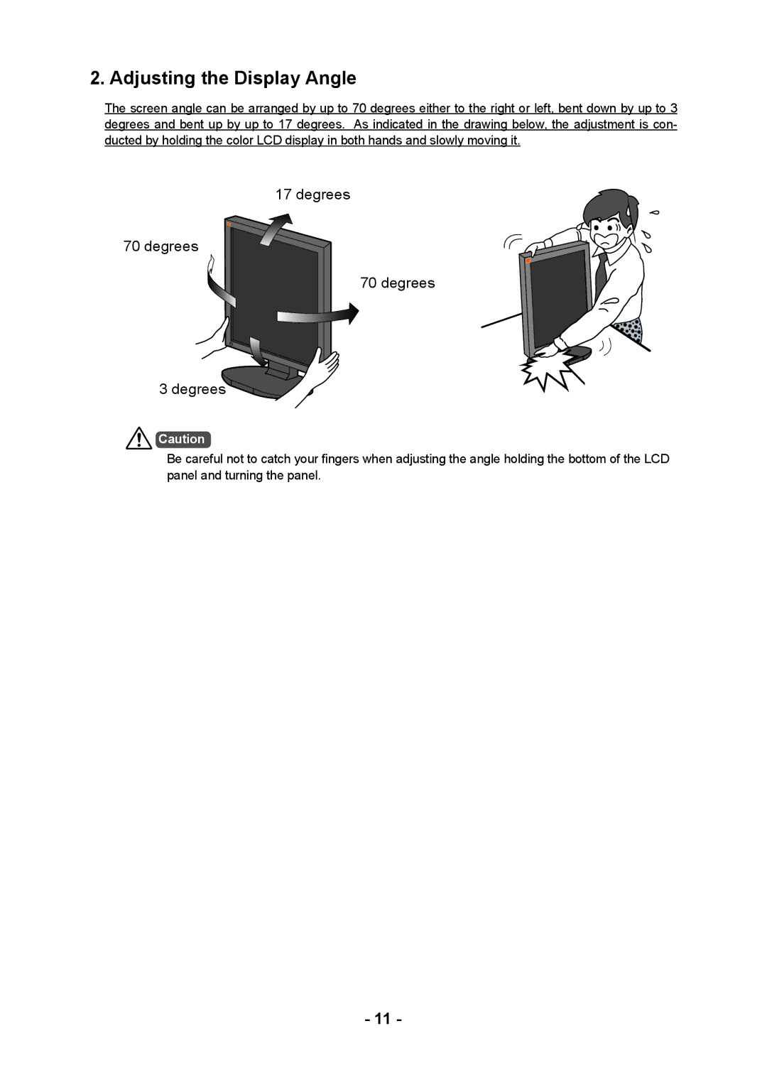 Kodak DV3MC user manual Adjusting the Display Angle, Degrees 