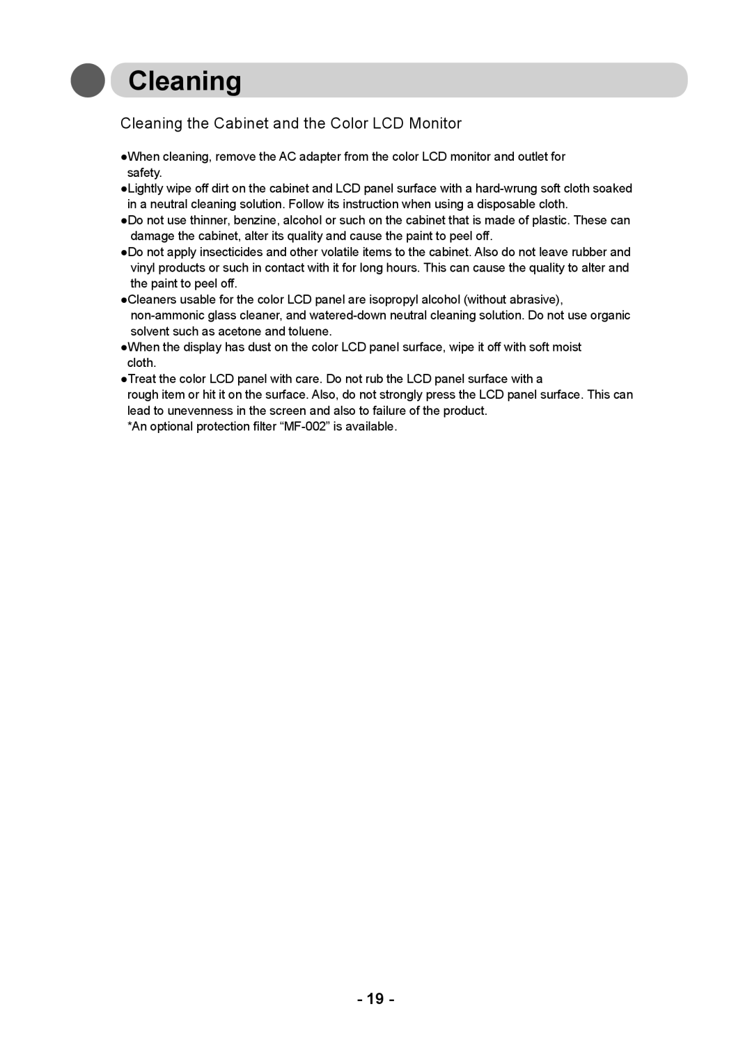 Kodak DV3MC user manual Cleaning the Cabinet and the Color LCD Monitor 