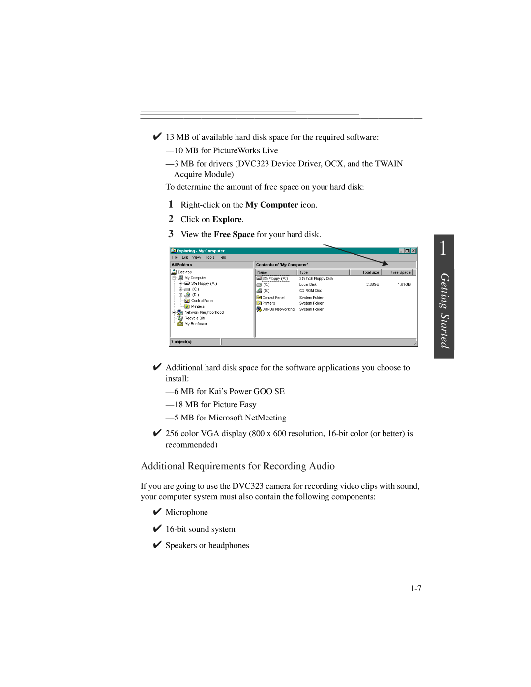 Kodak DVC323 manual Additional Requirements for Recording Audio 