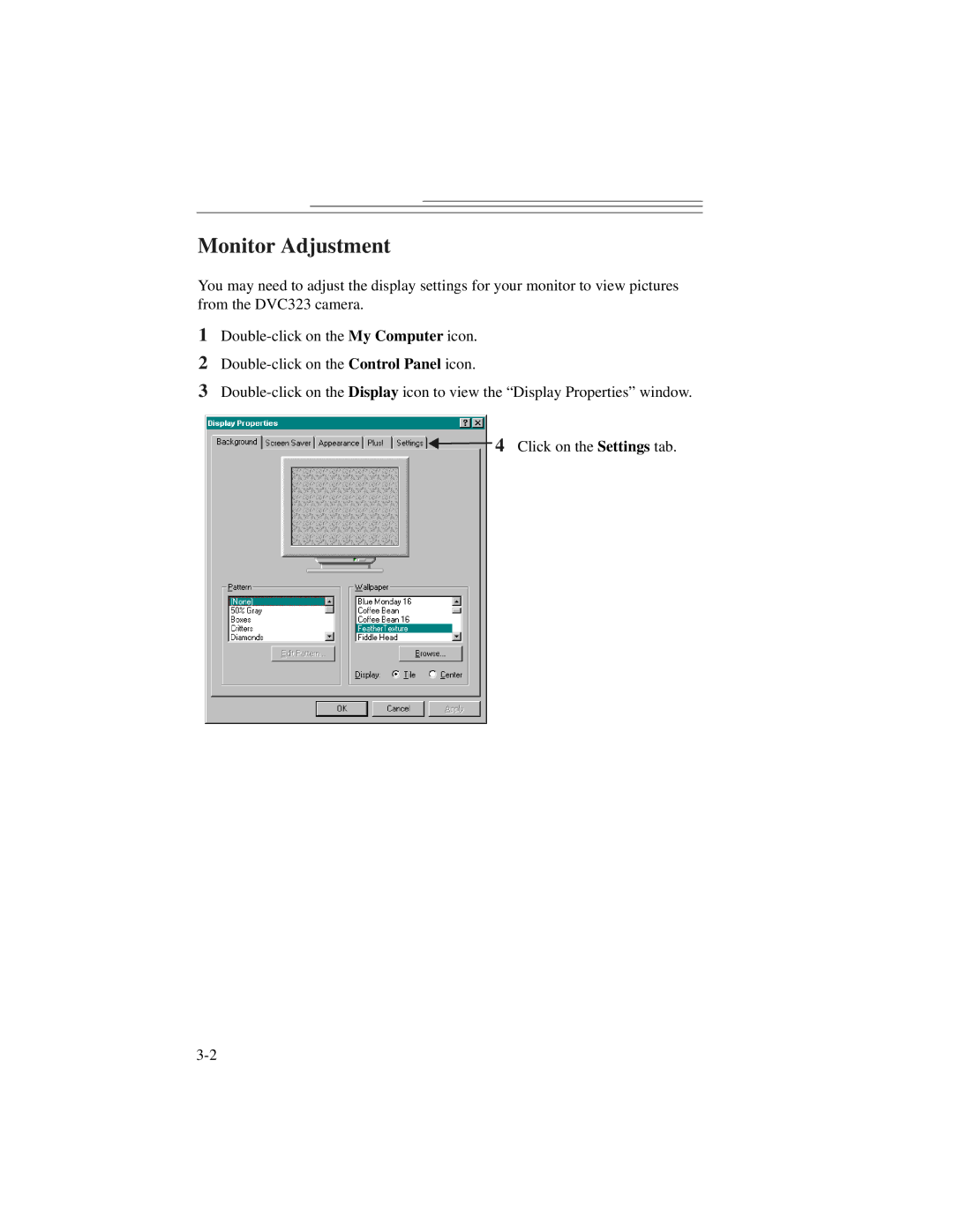 Kodak DVC323 manual Monitor Adjustment 