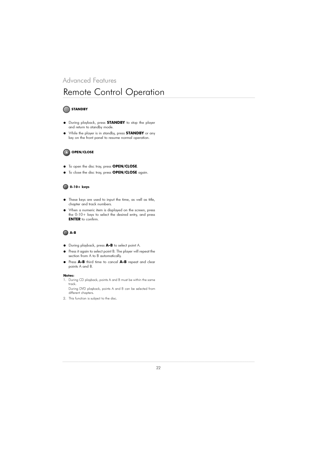 Kodak DVD 40 user manual Remote Control Operation 