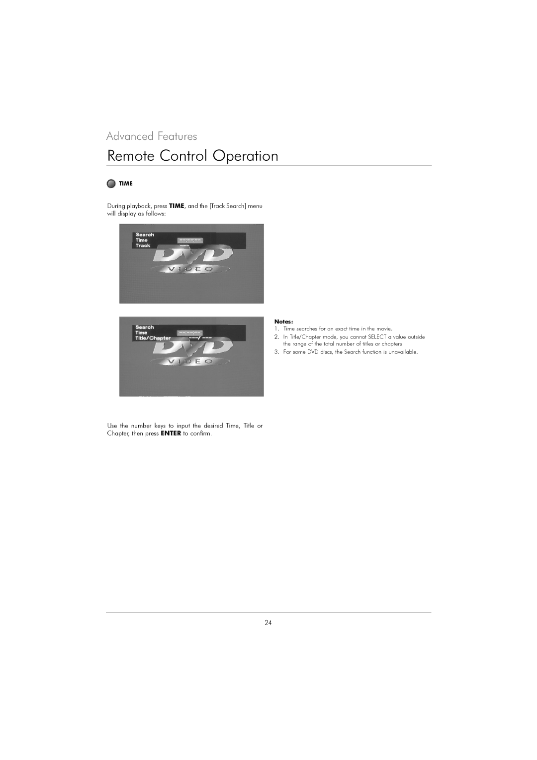 Kodak DVD 40 user manual Time 