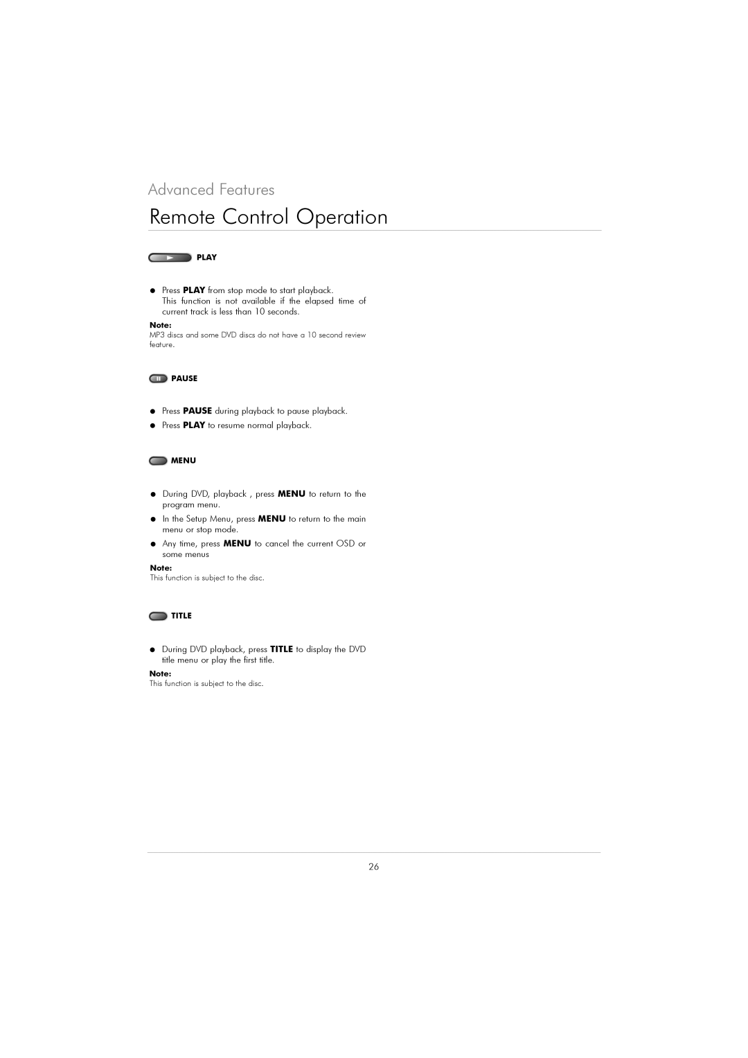 Kodak DVD 40 user manual Play 