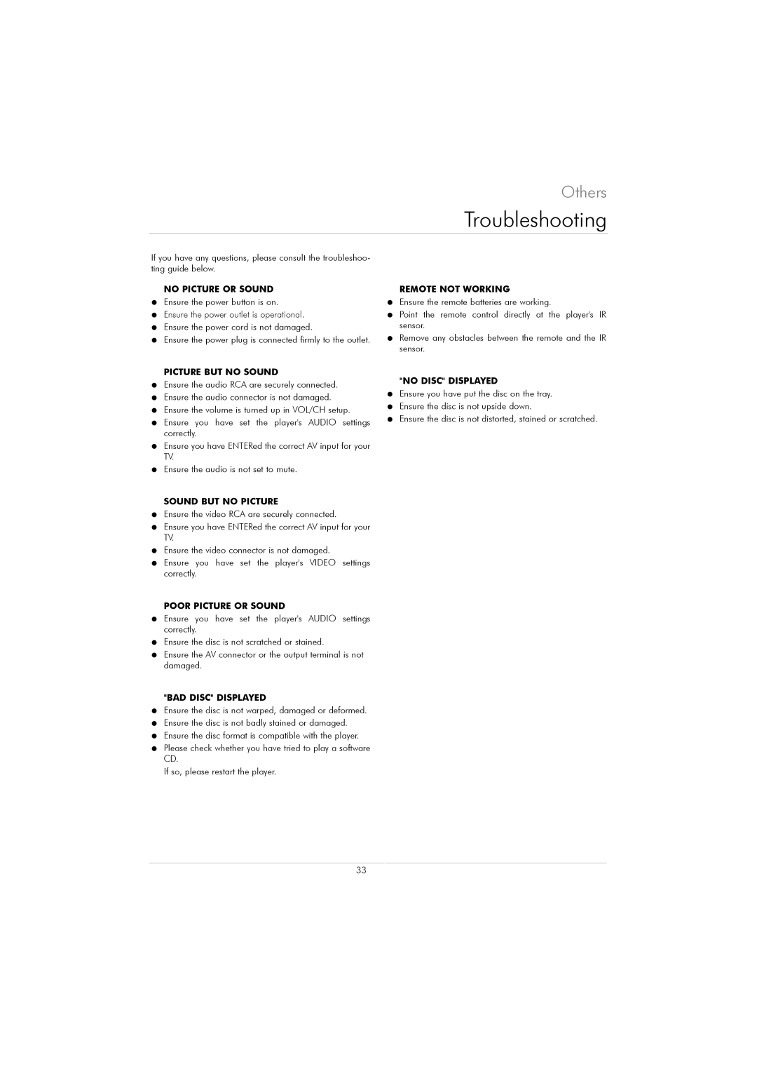 Kodak DVD 40 user manual Troubleshooting, Picture but no Sound 