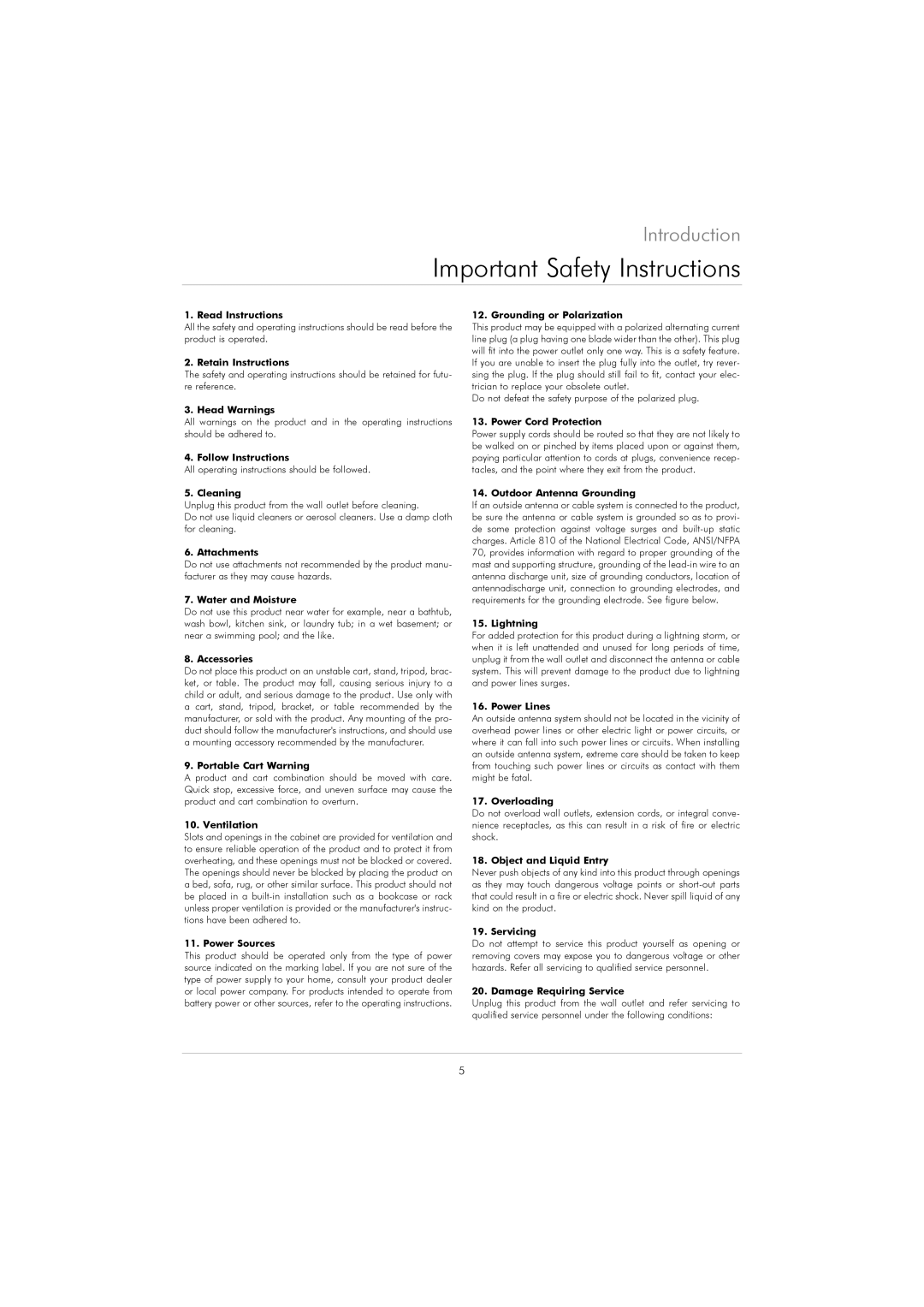 Kodak DVD 40 user manual Important Safety Instructions, Cleaning 