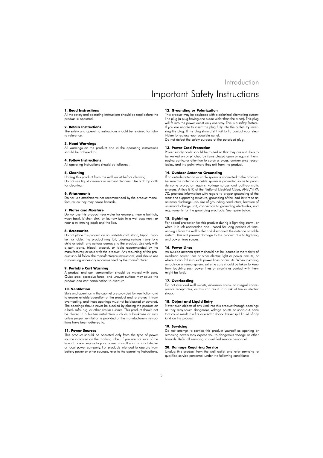 Kodak DVD 40 user manual Important Safety Instructions, Introduction 