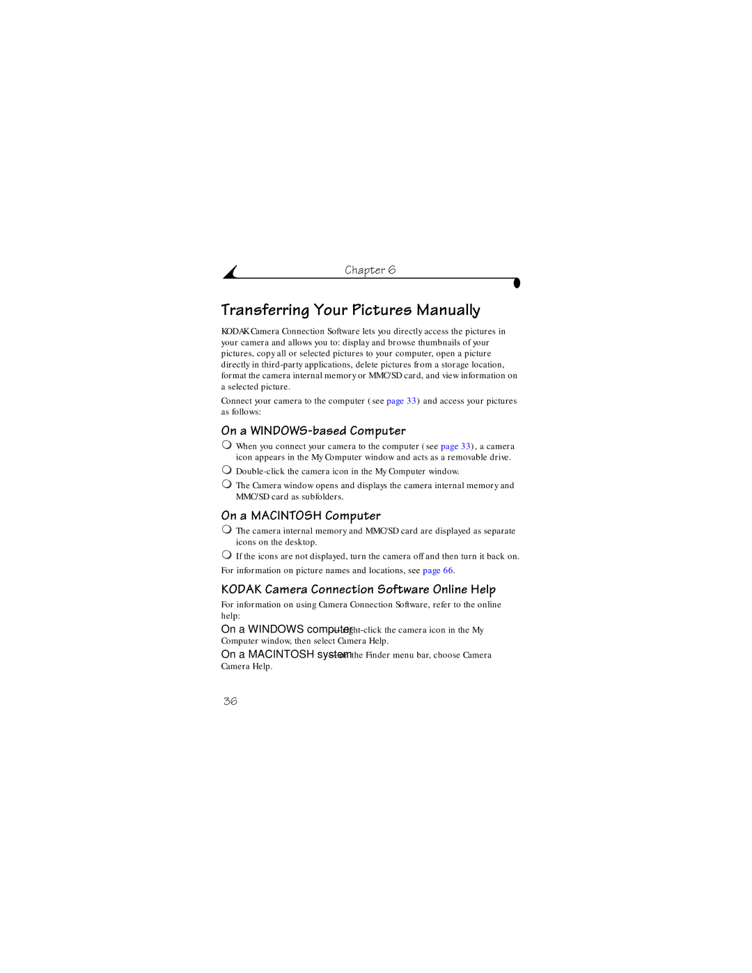 Kodak DX3215 manual Transferring Your Pictures Manually, On a WINDOWS-based Computer, On a Macintosh Computer 