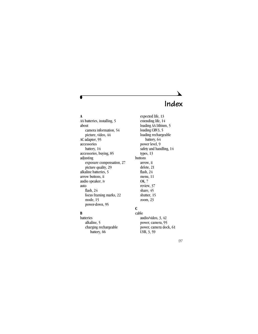 Kodak DX4530 manual Index 