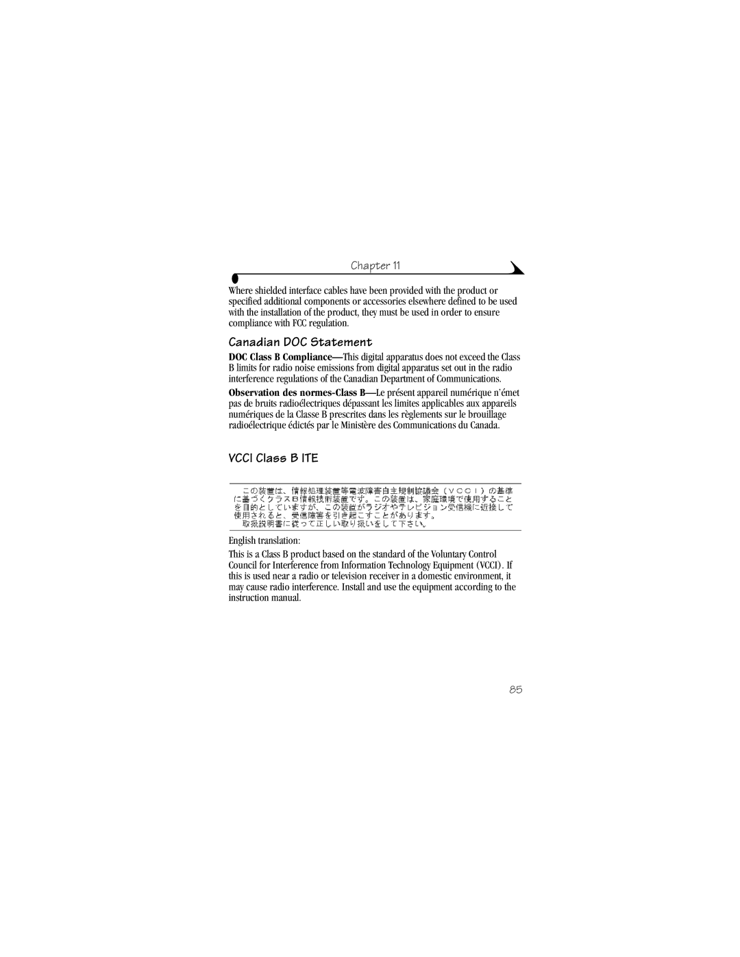 Kodak DX4900 manual Canadian DOC Statement, Vcci Class B ITE, English translation 