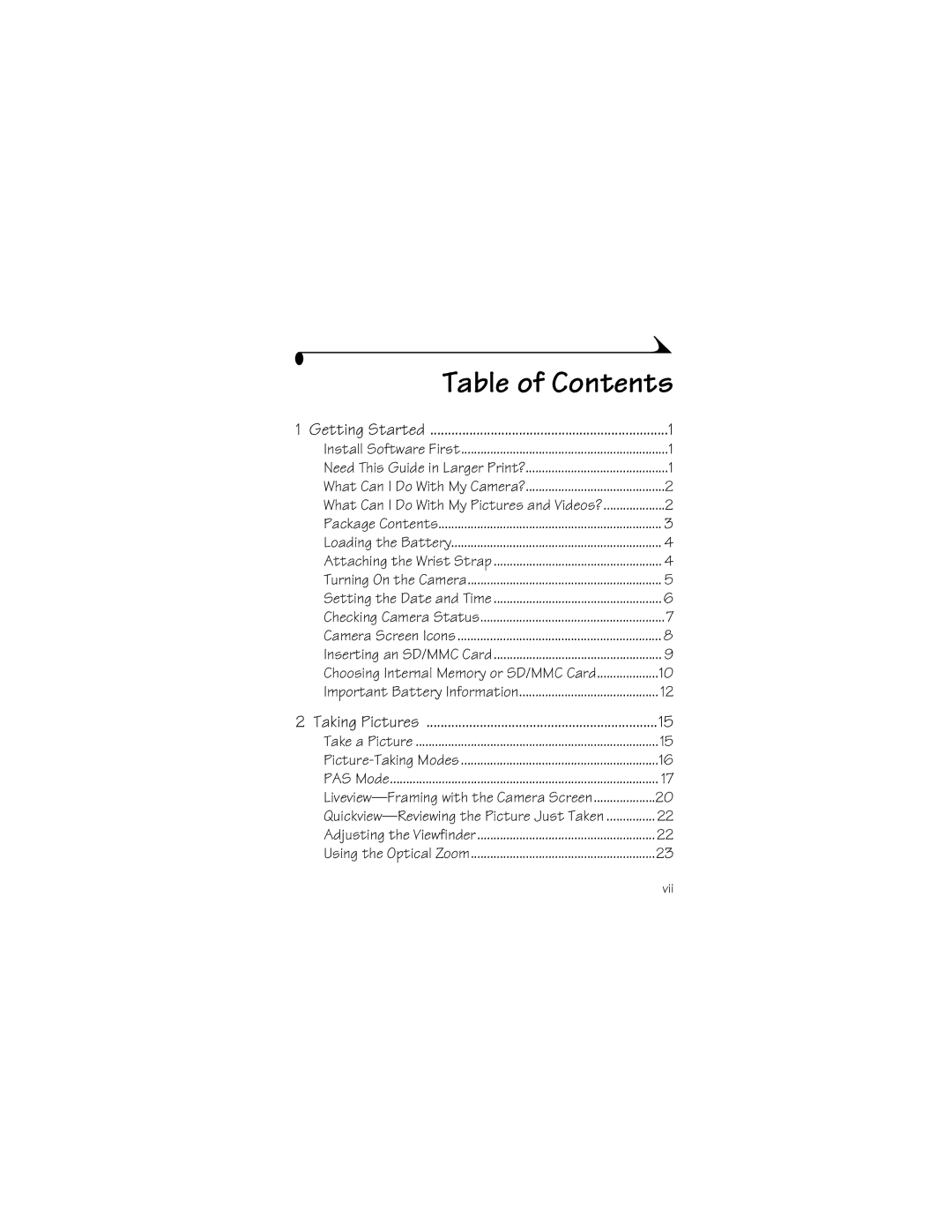 Kodak DX6440 manual Table of Contents 