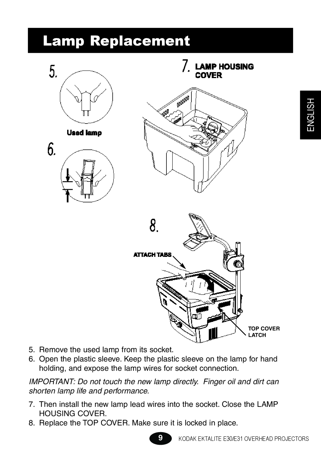 Kodak E30 manual TOP Cover Latch 