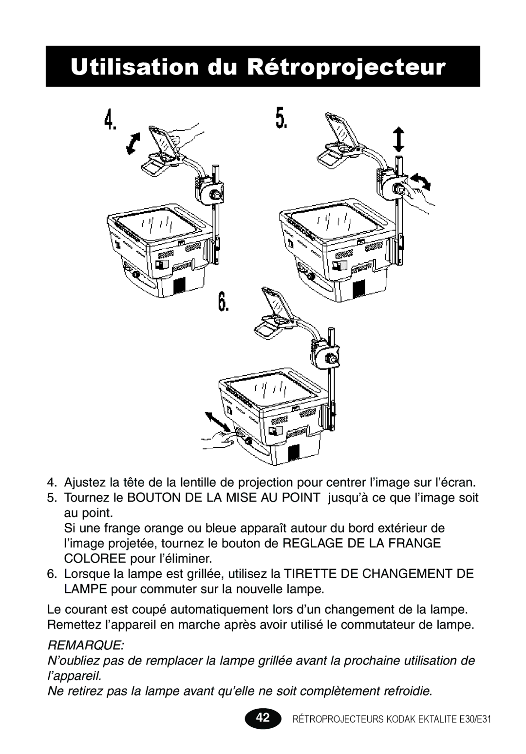 Kodak E30 manual Remarque 