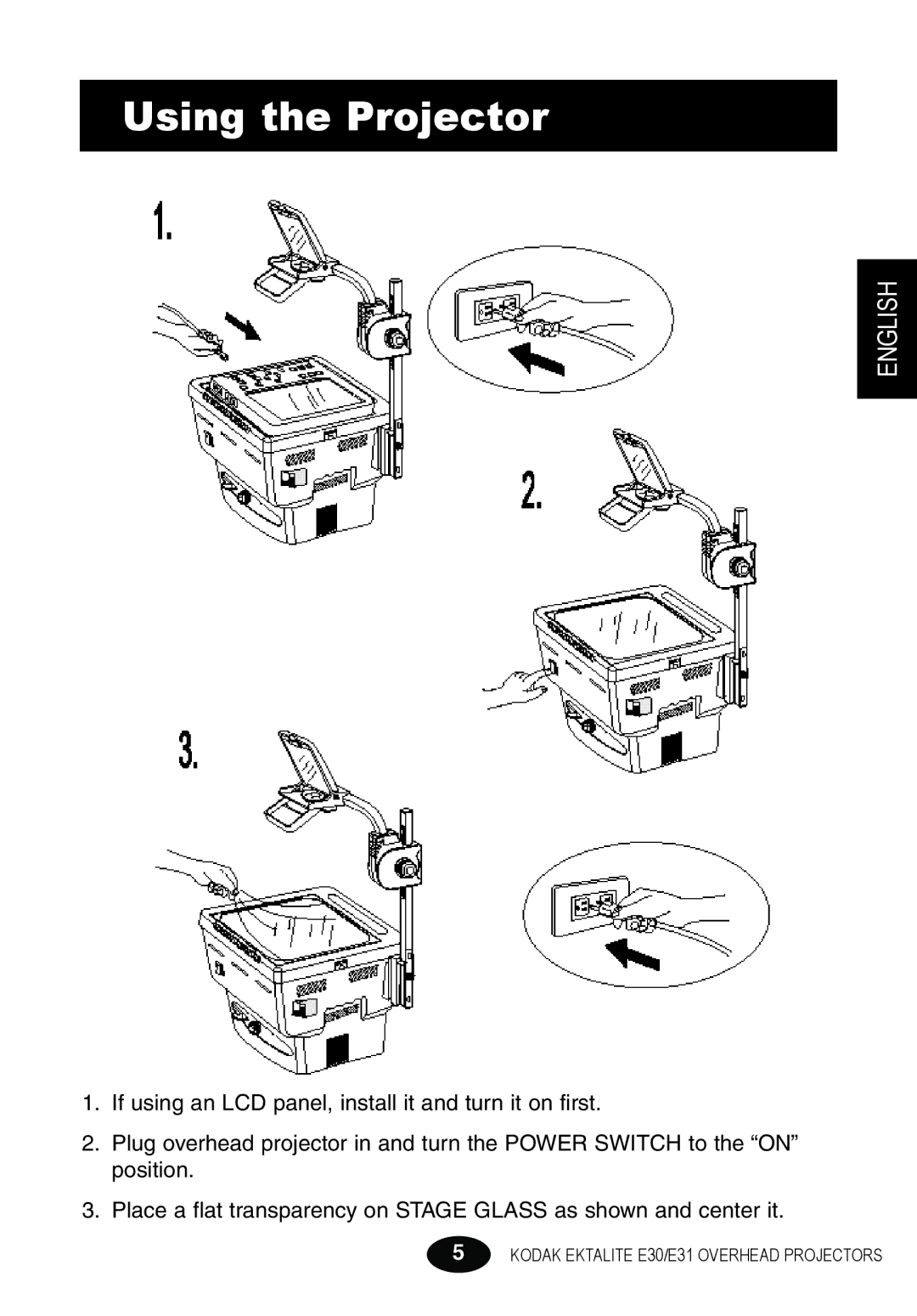 Kodak E30 manual Using the Projector 