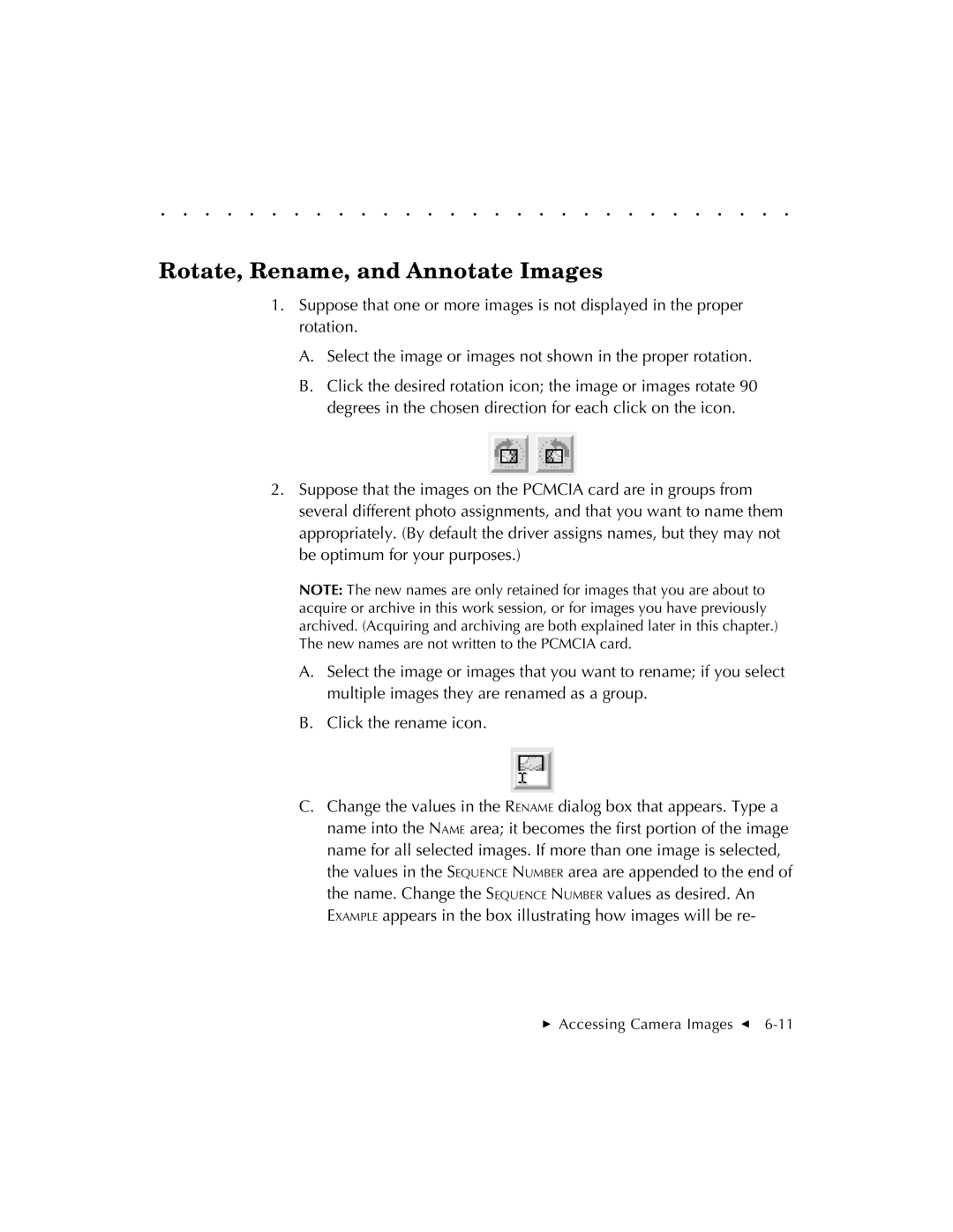 Kodak EOSDCS 3, EOSDCS 5, EOSDCS 1 user manual Rotate, Rename, and Annotate Images 