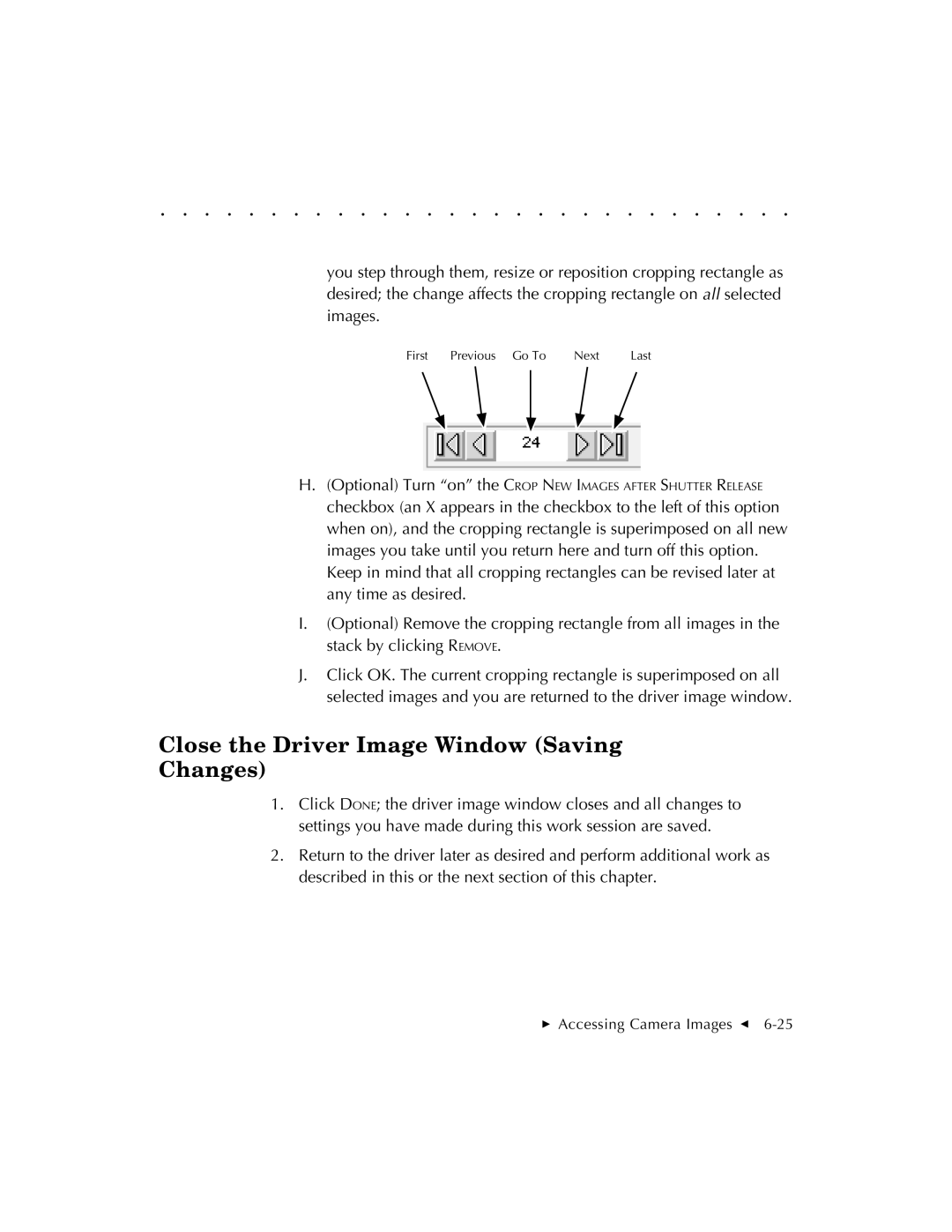 Kodak EOSDCS 5, EOSDCS 3, EOSDCS 1 user manual Close the Driver Image Window Saving Changes 