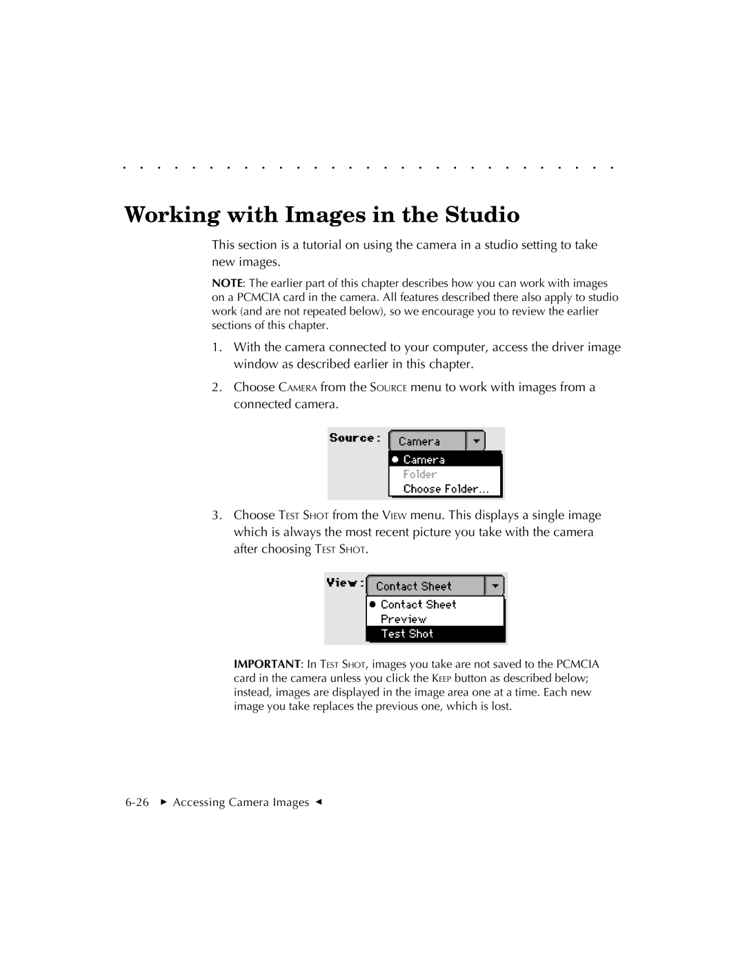 Kodak EOSDCS 3, EOSDCS 5, EOSDCS 1 user manual Working with Images in the Studio 