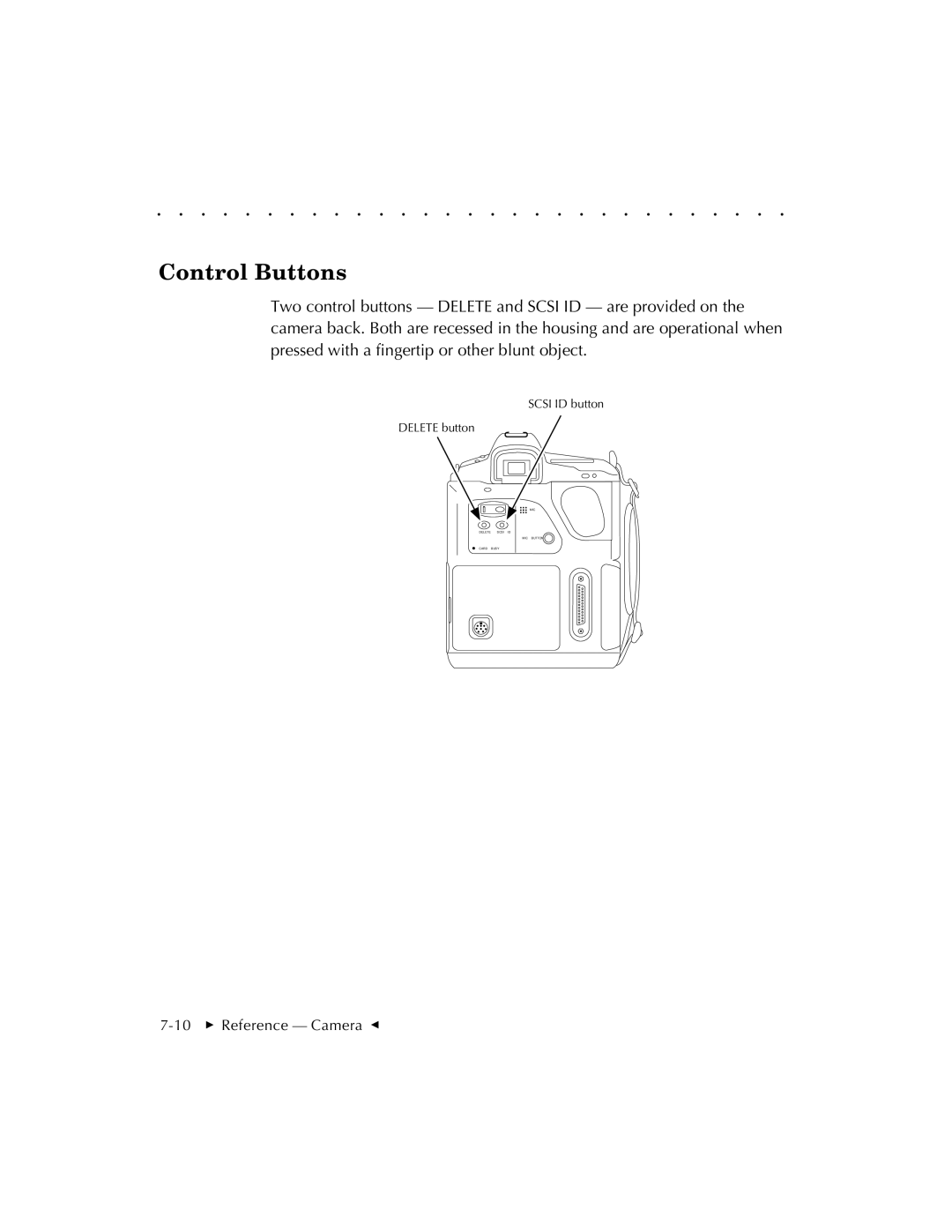 Kodak EOSDCS 3, EOSDCS 5, EOSDCS 1 user manual Control Buttons 