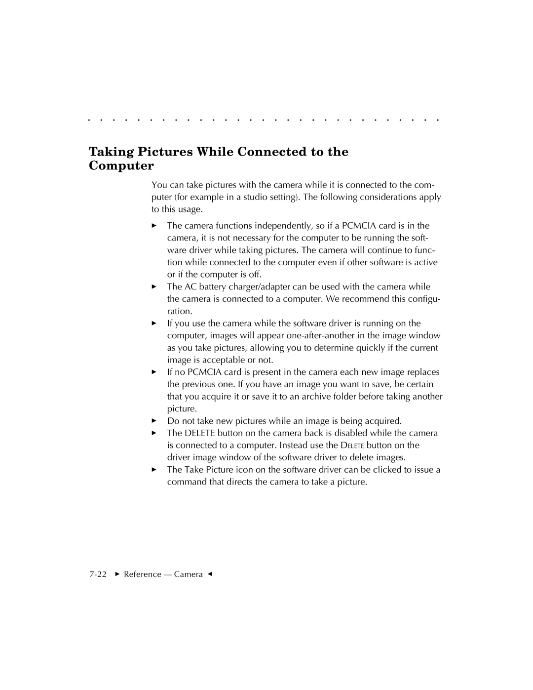 Kodak EOSDCS 3, EOSDCS 5, EOSDCS 1 user manual Taking Pictures While Connected to Computer 