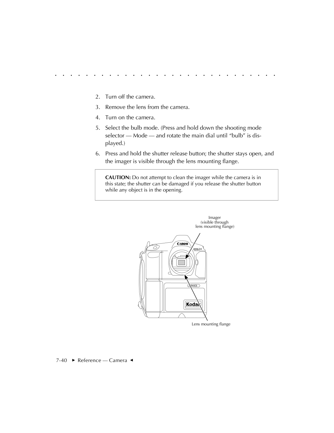 Kodak EOSDCS 3, EOSDCS 5, EOSDCS 1 user manual 40  Reference Camera G 