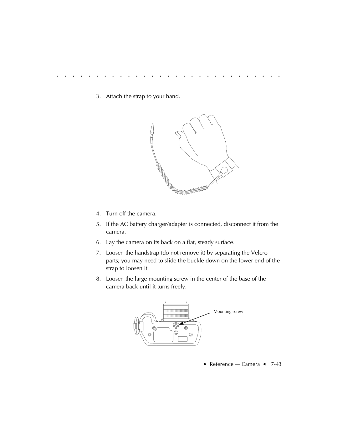 Kodak EOSDCS 3, EOSDCS 5, EOSDCS 1 user manual Mounting screw 