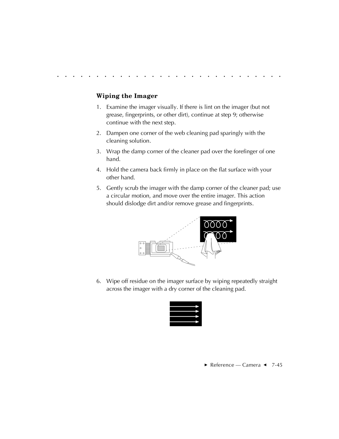 Kodak EOSDCS 5, EOSDCS 3, EOSDCS 1 user manual Wiping the Imager 