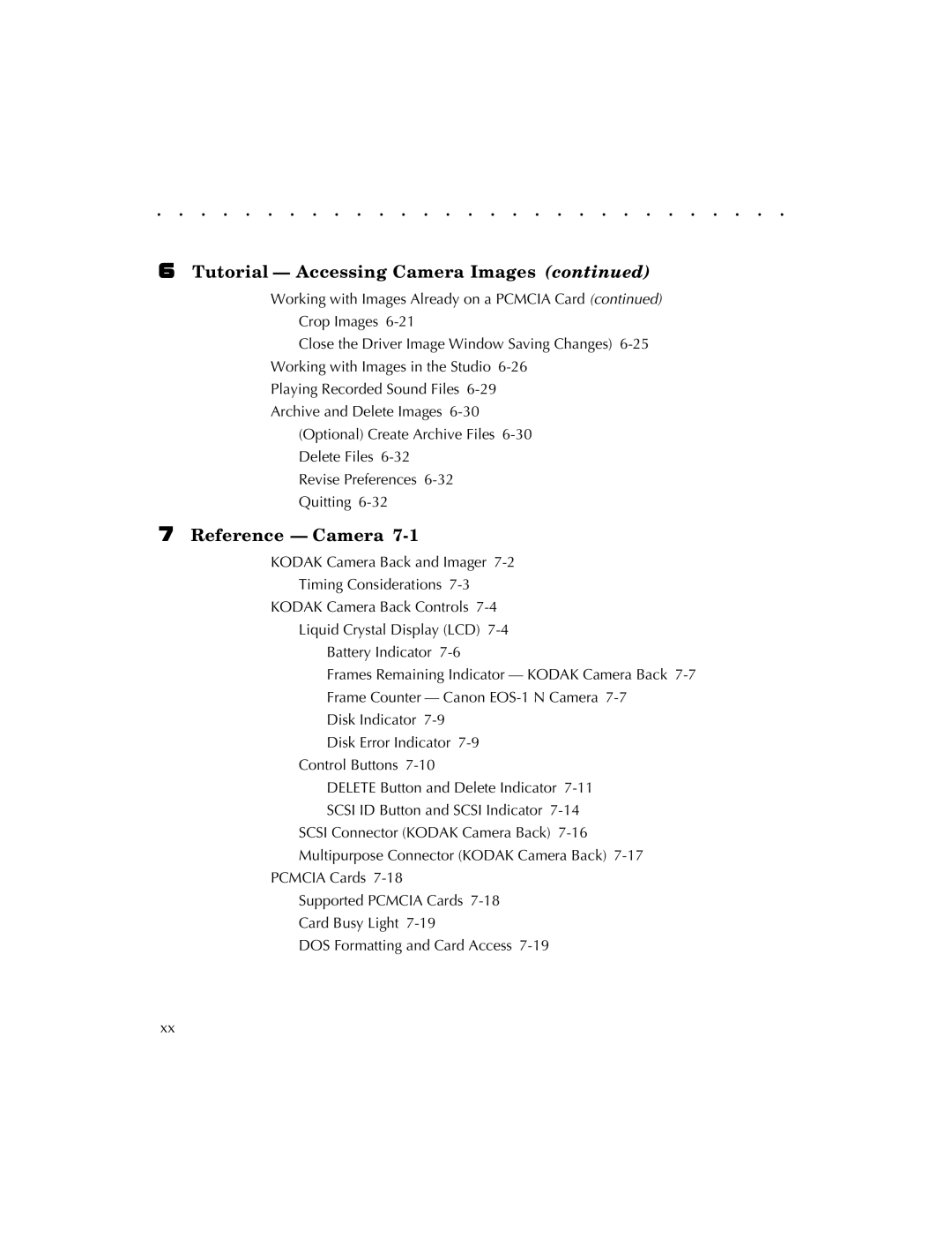 Kodak EOSDCS 1, EOSDCS 5, EOSDCS 3 user manual Reference Camera 