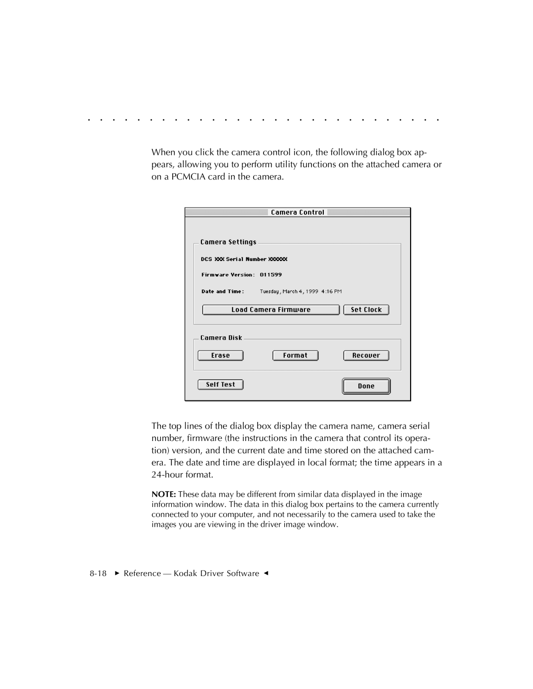 Kodak EOSDCS 1, EOSDCS 5, EOSDCS 3 user manual 18  Reference Kodak Driver Software G 