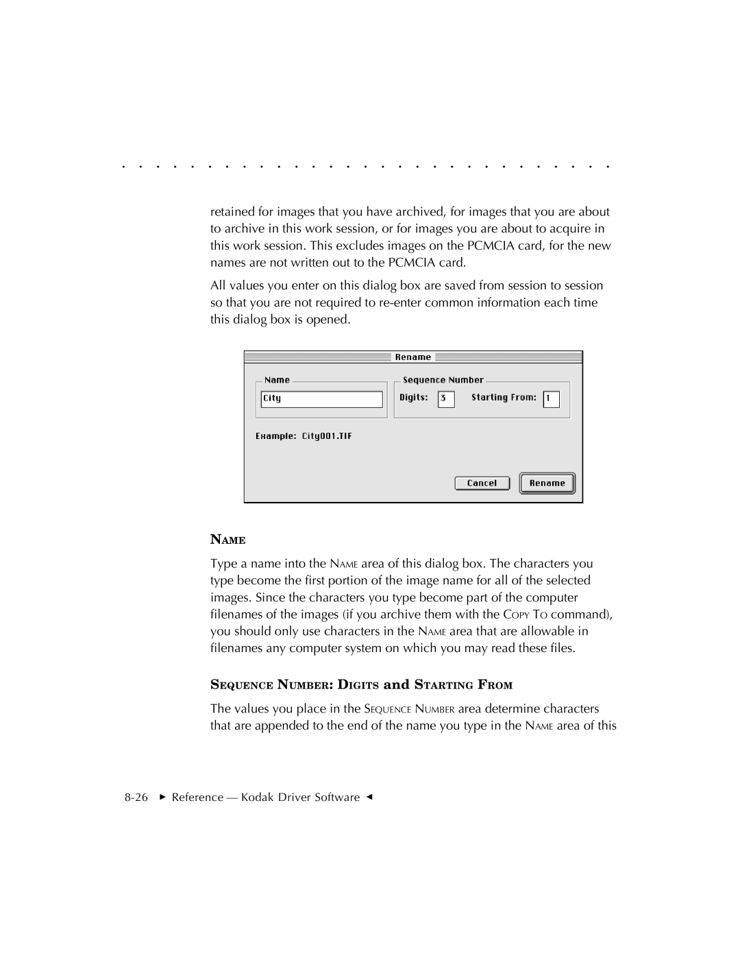 Kodak EOSDCS 3, EOSDCS 5, EOSDCS 1 user manual Name 