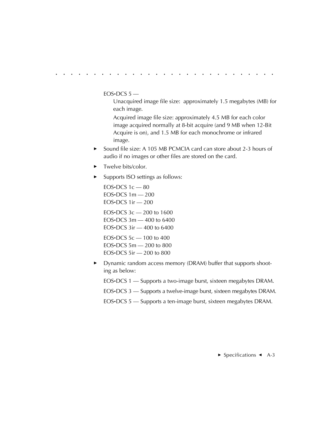 Kodak EOSDCS 5, EOSDCS 3, EOSDCS 1 user manual Eosdcs 