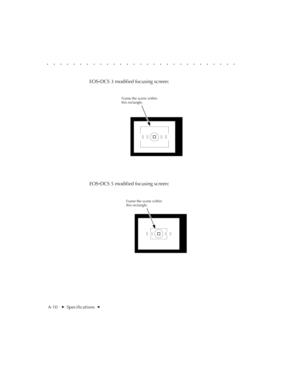 Kodak EOSDCS 3, EOSDCS 5, EOSDCS 1 user manual Eosdcs 3 modified focusing screen 