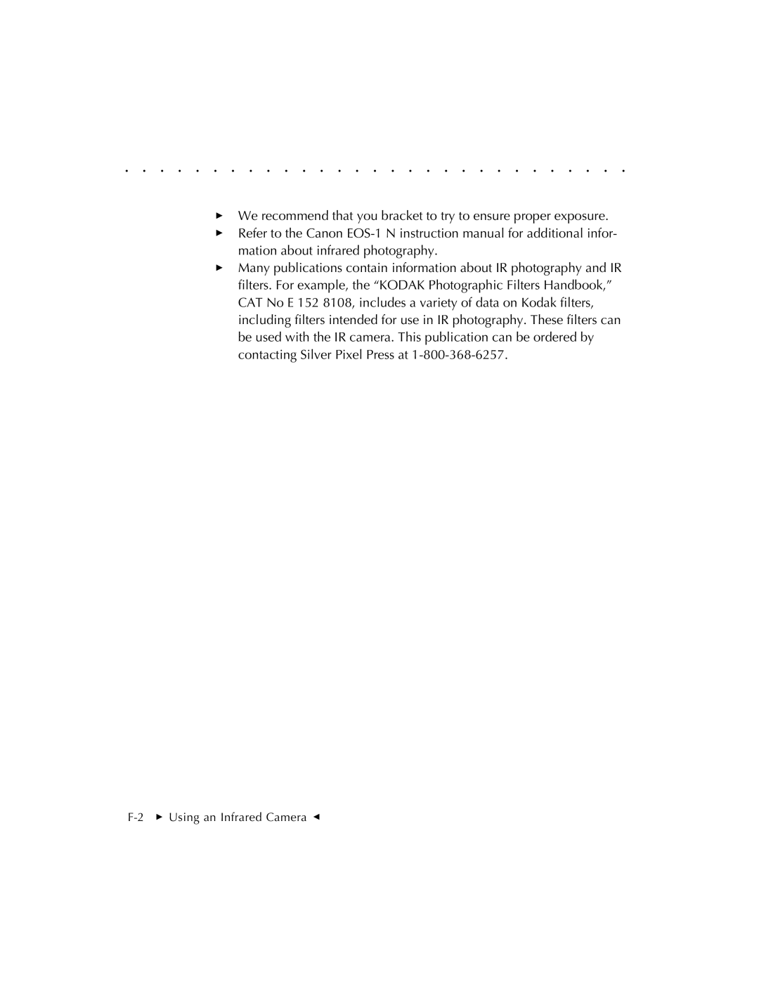 Kodak EOSDCS 3, EOSDCS 5, EOSDCS 1 user manual  Using an Infrared Camera G 