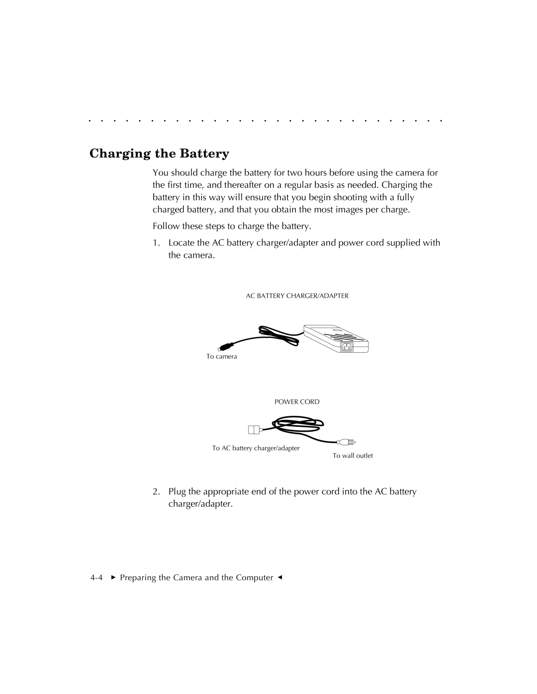 Kodak EOSDCS 5, EOSDCS 3, EOSDCS 1 user manual Charging the Battery 