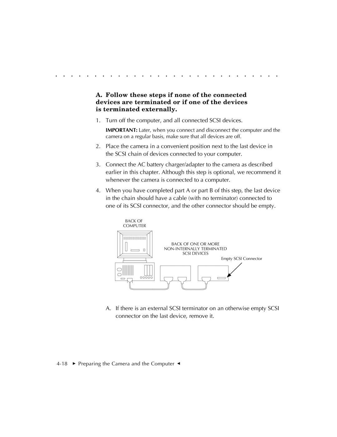 Kodak EOSDCS 1, EOSDCS 5, EOSDCS 3 user manual Turn off the computer, and all connected Scsi devices 