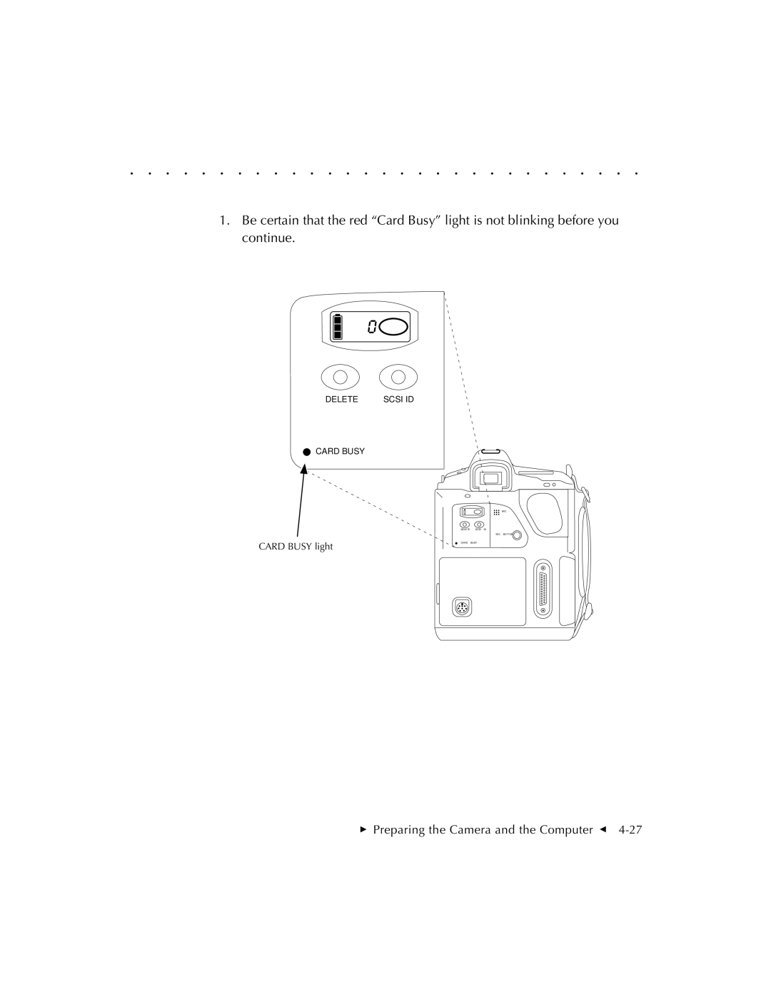 Kodak EOSDCS 1, EOSDCS 5, EOSDCS 3 user manual Card Busy light 