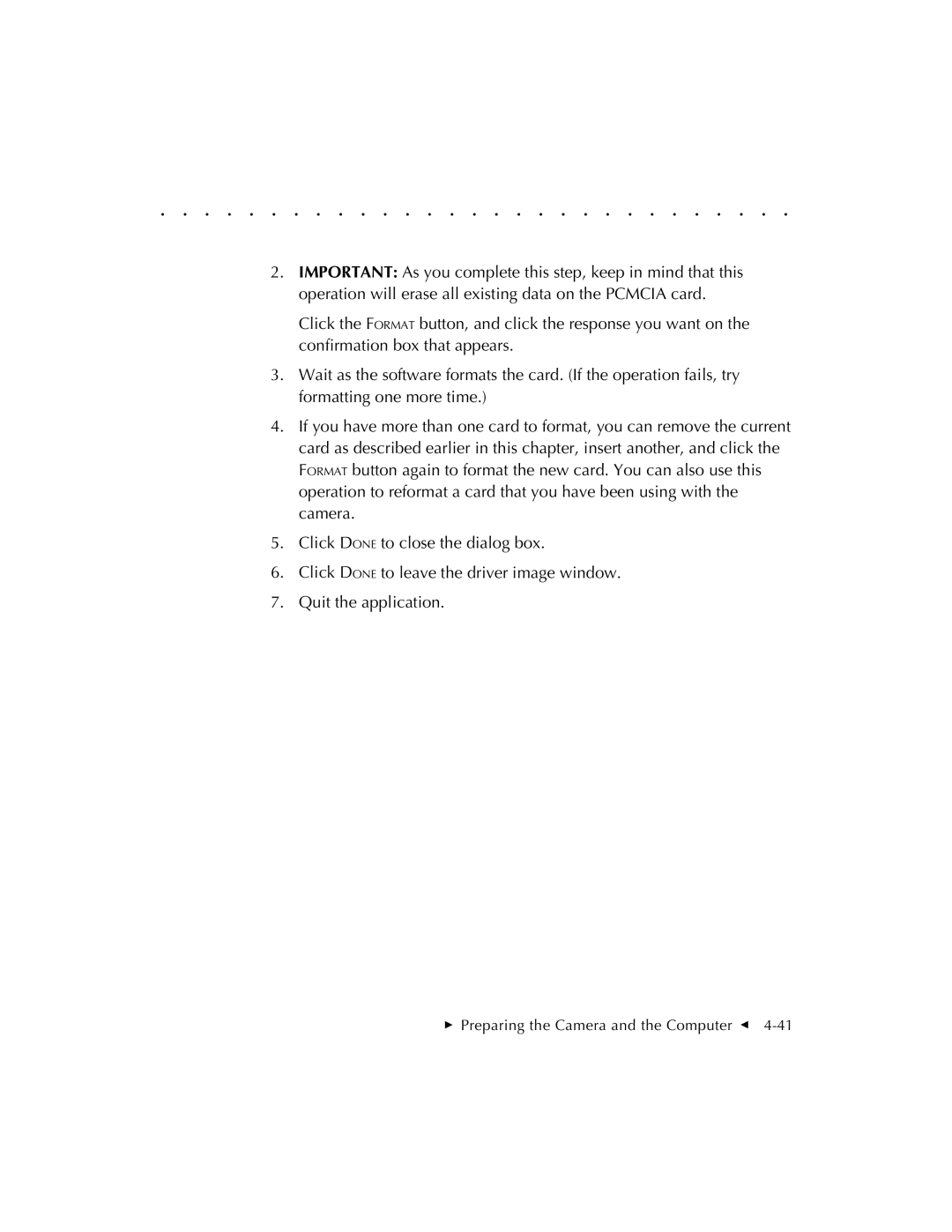 Kodak EOSDCS 3, EOSDCS 5, EOSDCS 1 user manual  Preparing the Camera and the Computer G 