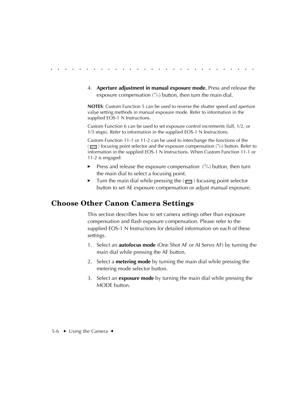 Kodak EOSDCS 1, EOSDCS 5, EOSDCS 3 user manual Choose Other Canon Camera Settings 