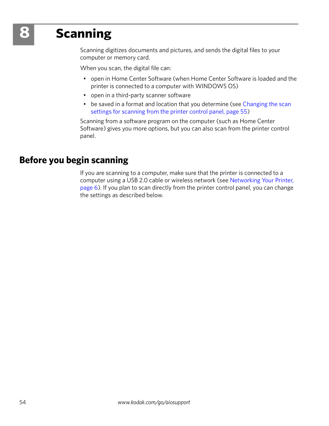 Kodak ESP 1.2 manual Scanning, Before you begin scanning 