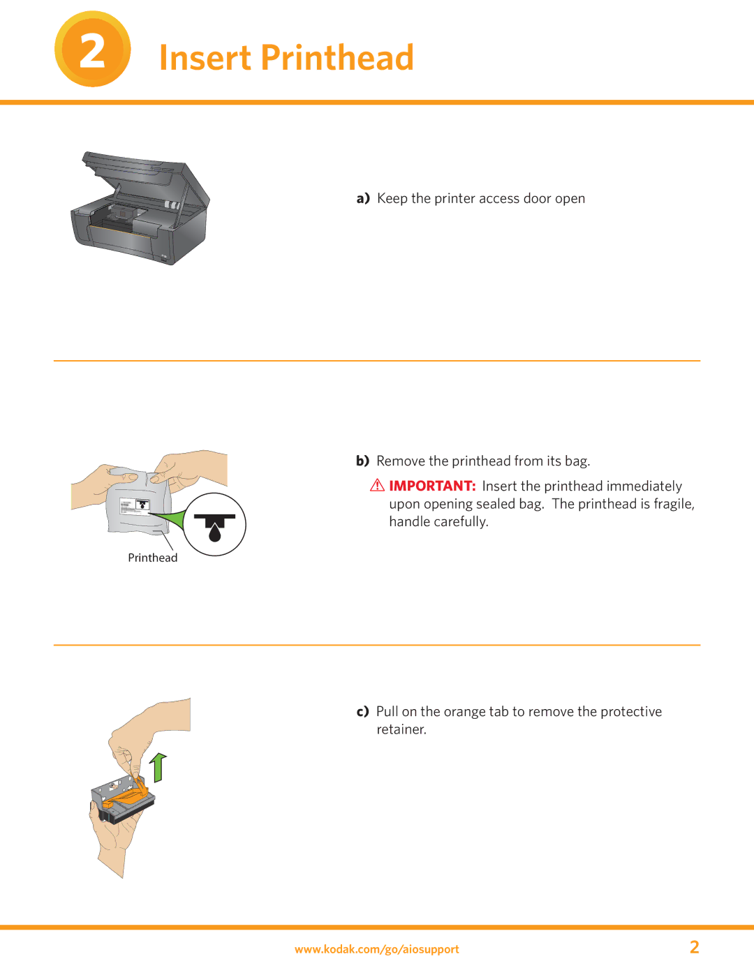 Kodak ESP 3 manual Insert Printhead 