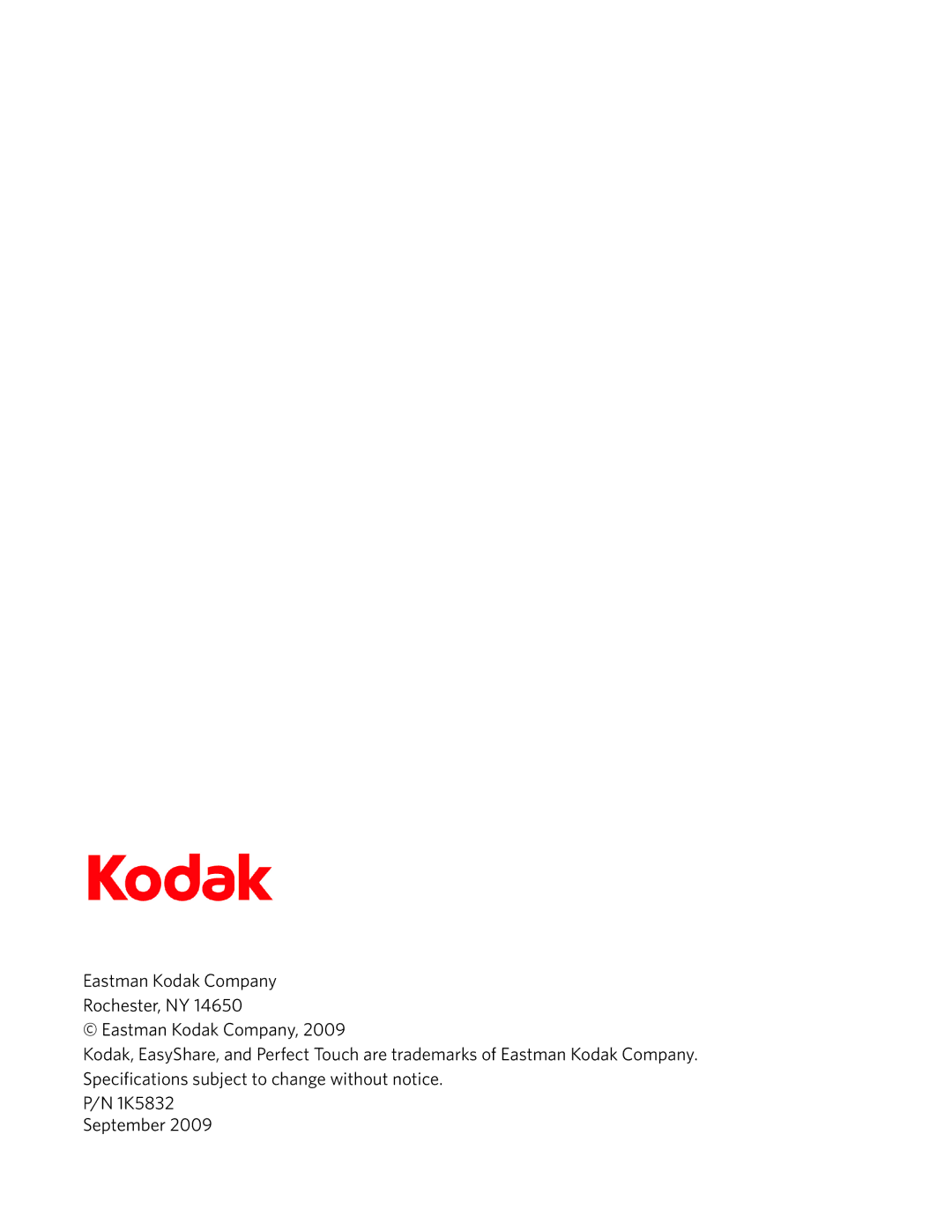 Kodak ESP 3250, ESP 3260, ESP 3200 Series manual Eastman Kodak Company Rochester, NY 