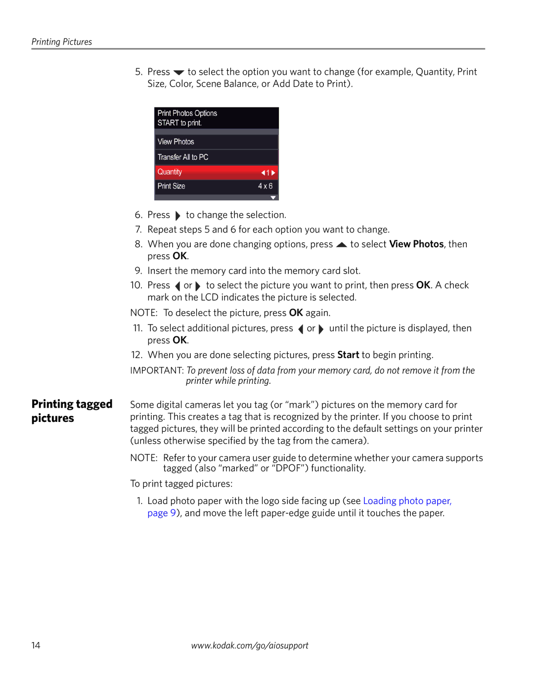 Kodak ESP 3250, ESP 3260, ESP 3200 Series manual Printing tagged pictures 