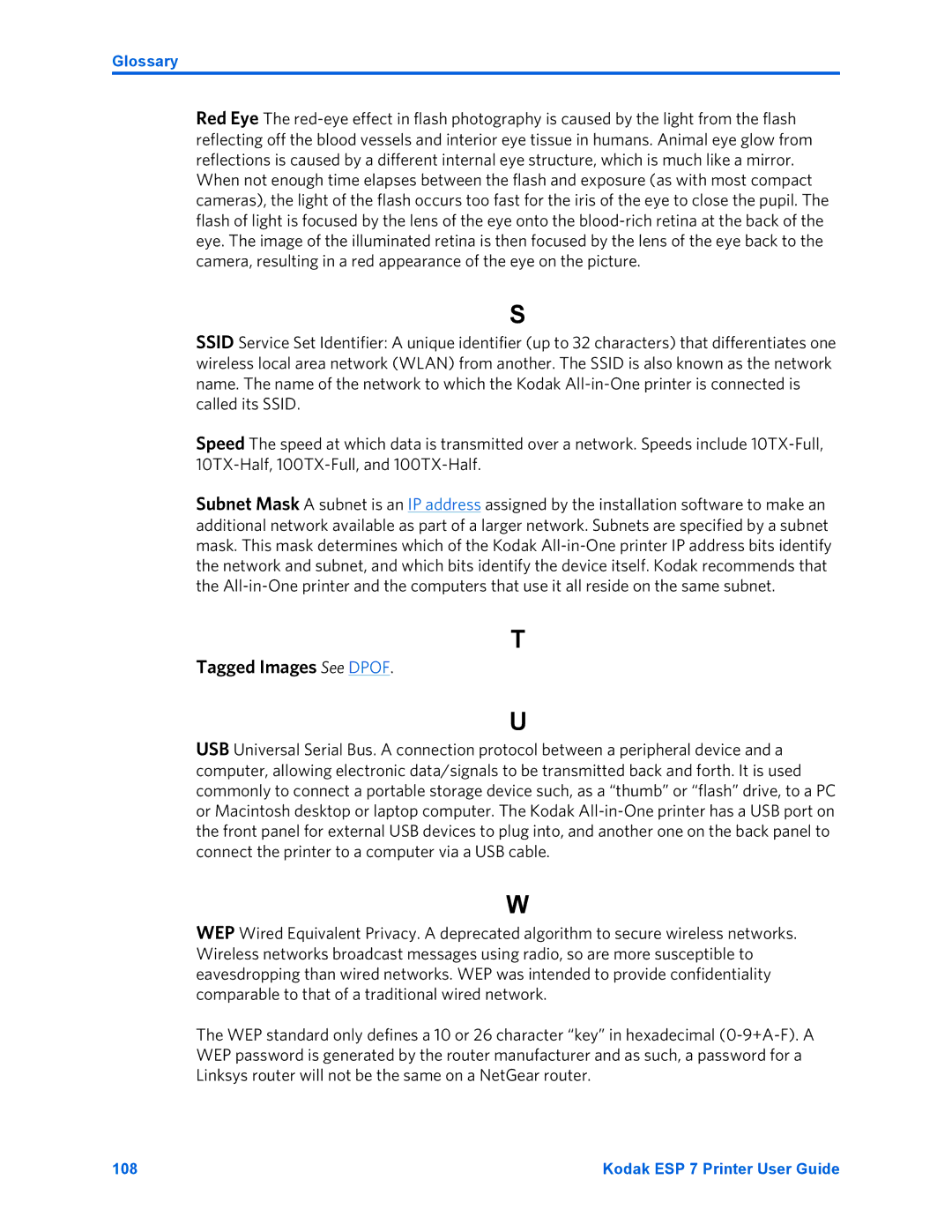 Kodak ESP 7 manual Tagged Images See Dpof 