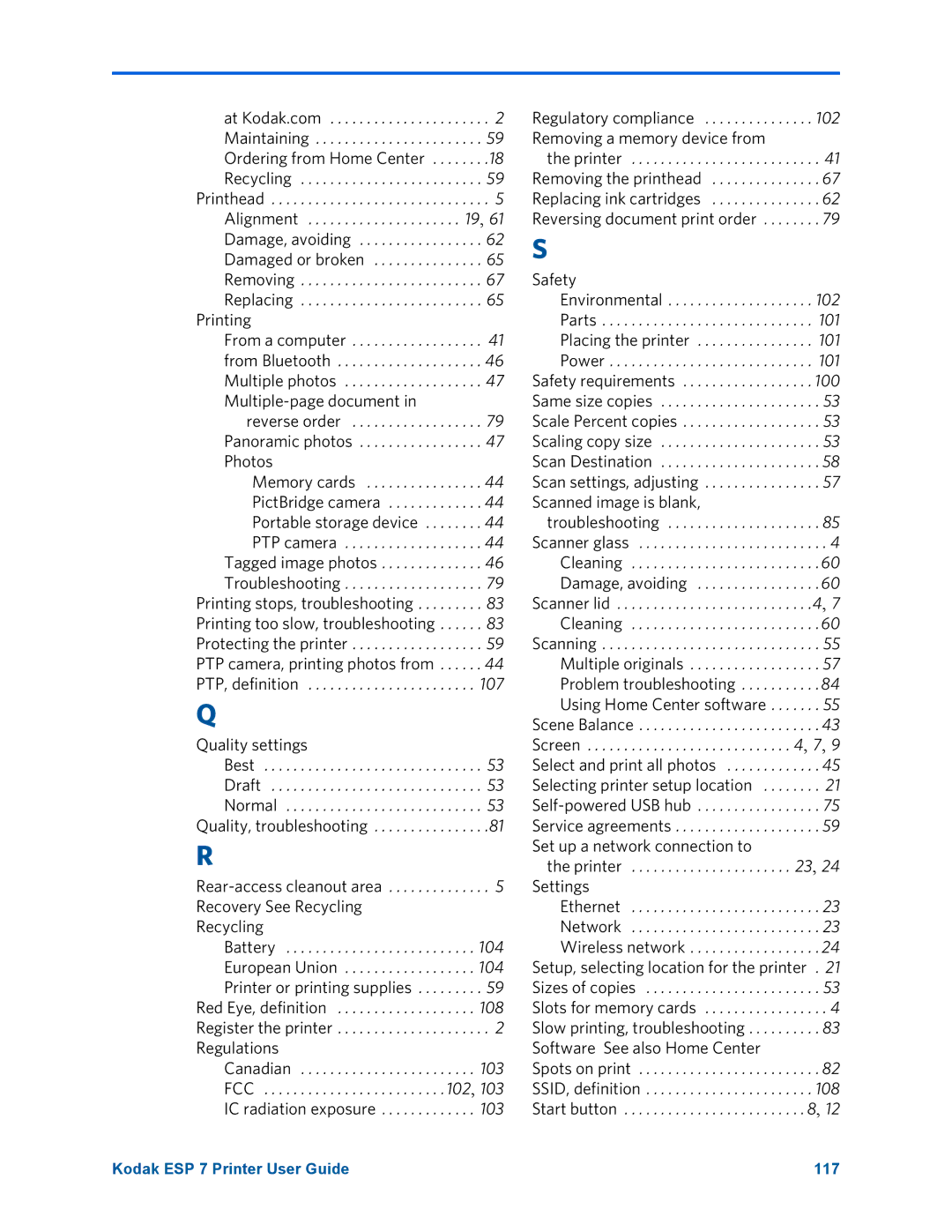 Kodak ESP 7 manual Regulatory compliance Removing a memory device from 