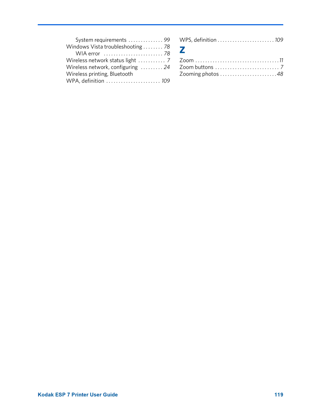 Kodak ESP 7 manual WPS, definition 