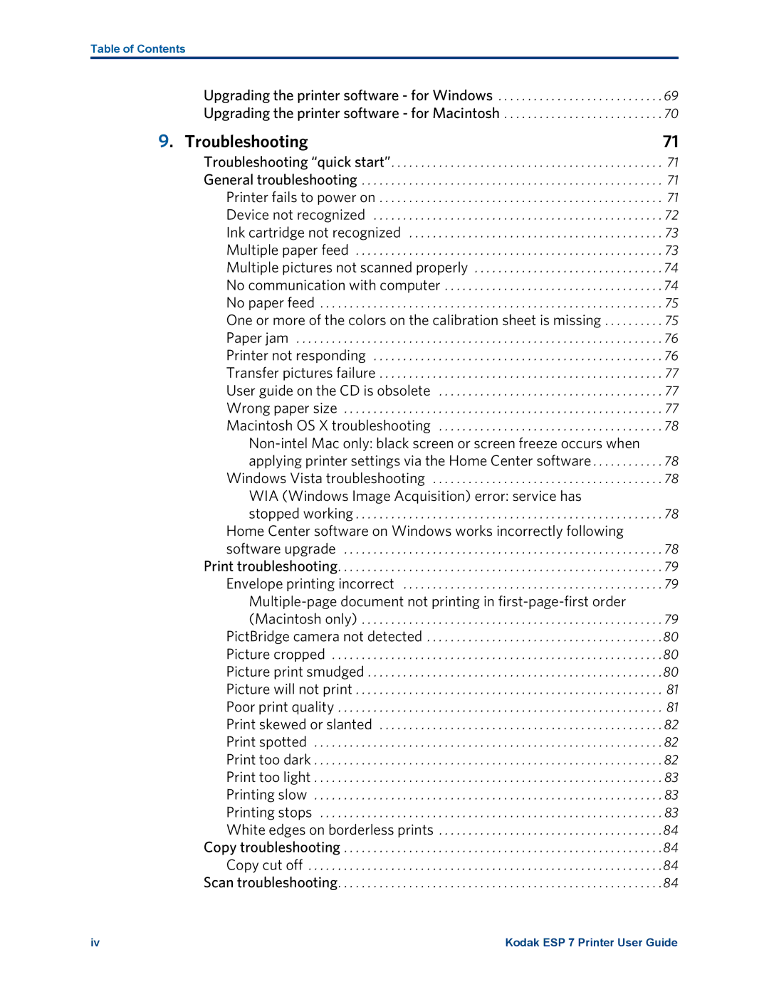 Kodak ESP 7 manual Troubleshooting 