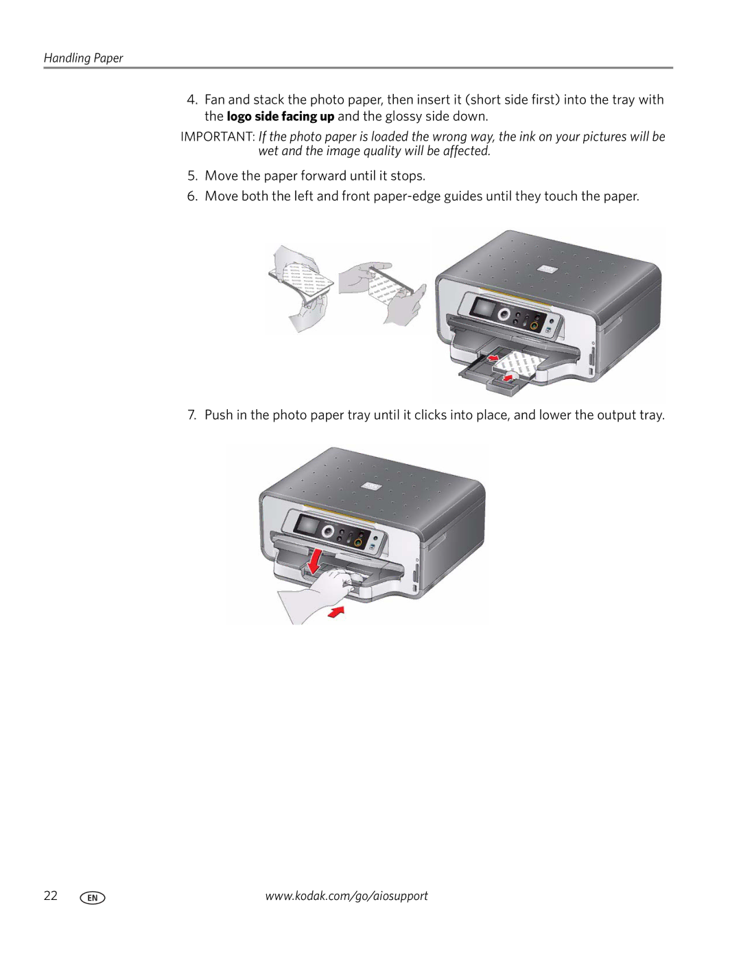 Kodak ESP 7200 Series manual Handling Paper 