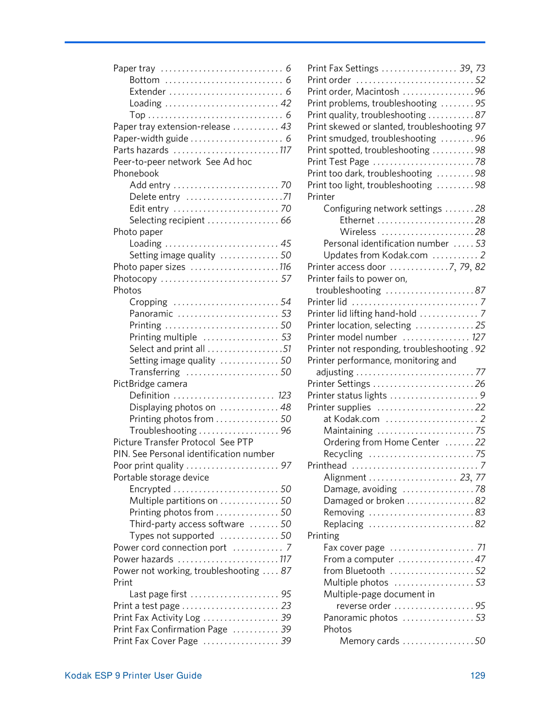 Kodak ESP 9 manual Printing 