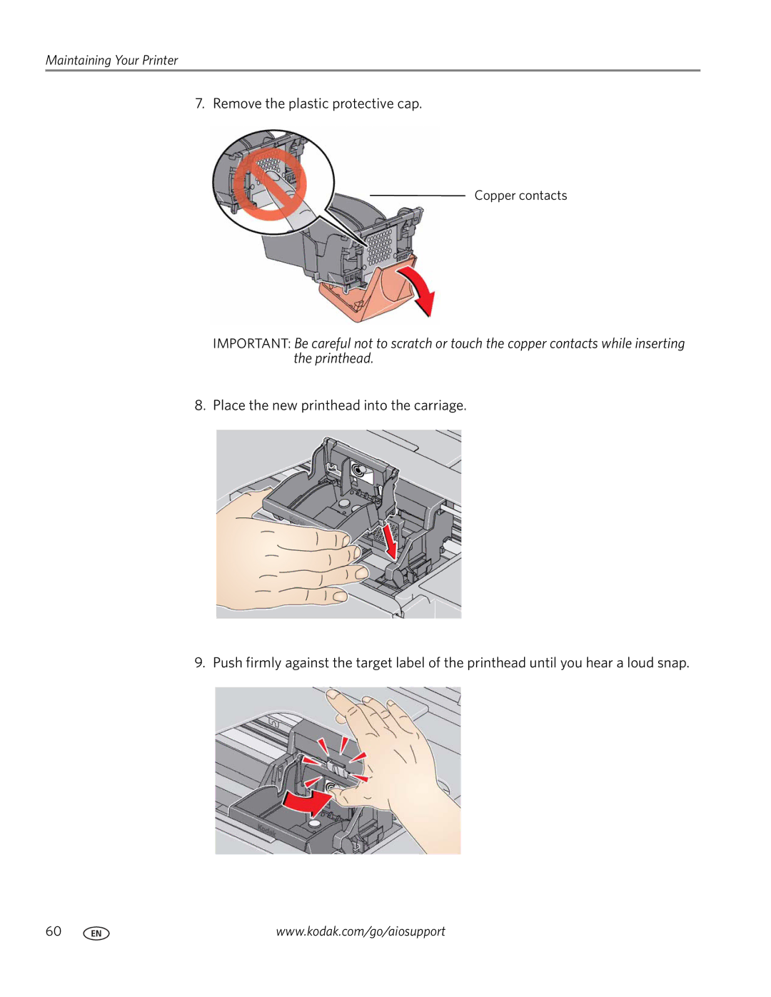 Kodak ESP C315 manual Remove the plastic protective cap 