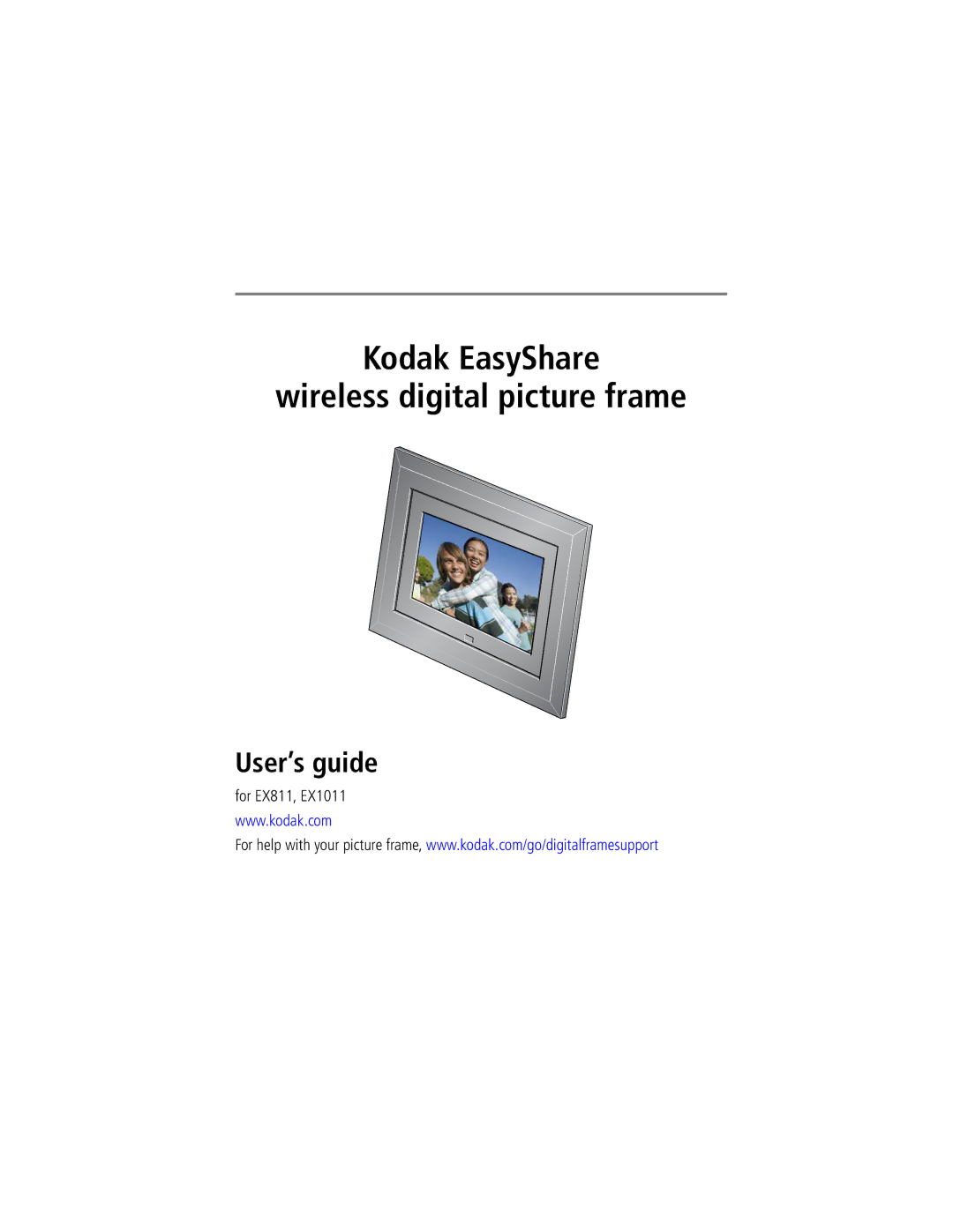 Kodak manual Kodak EasyShare Wireless digital picture frame, For EX811, EX1011 