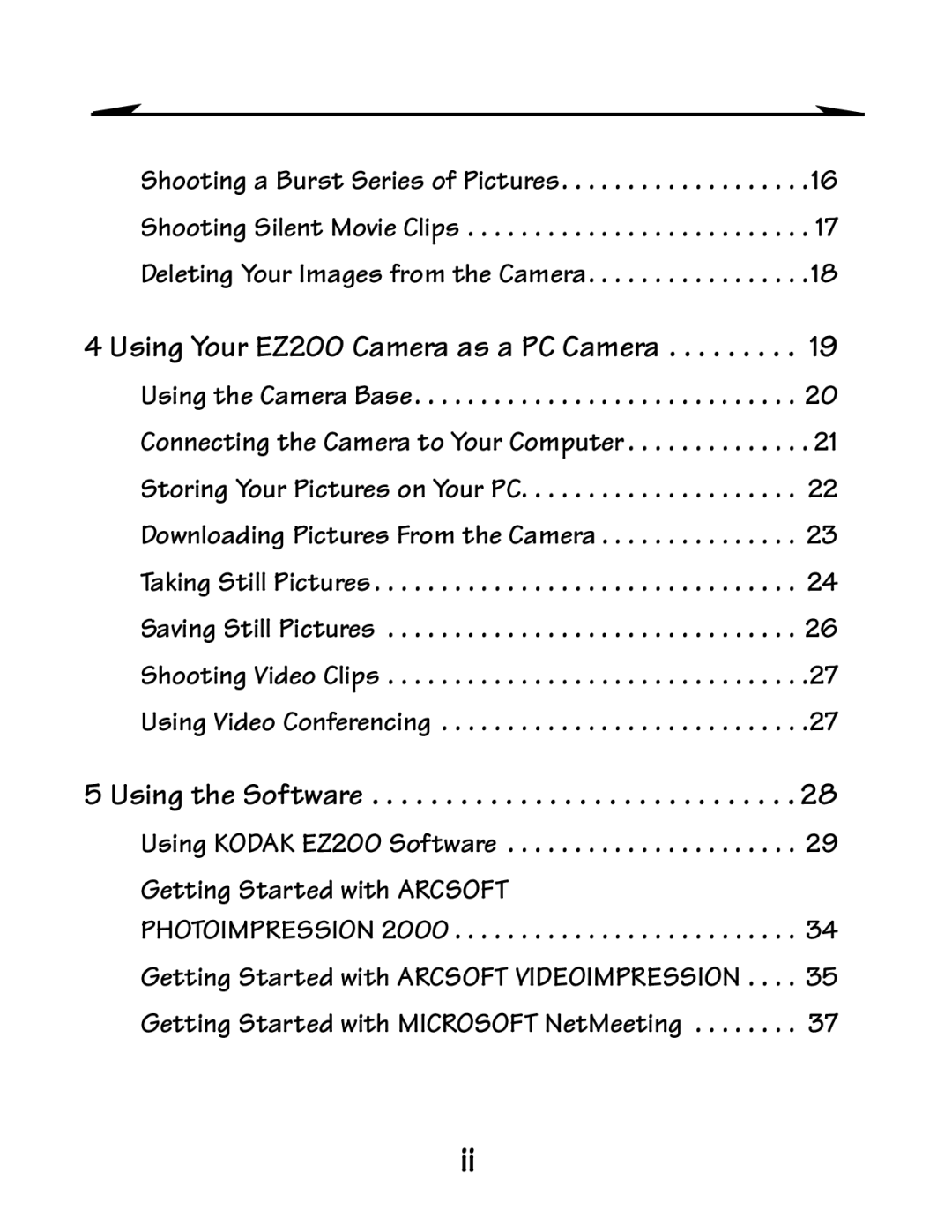 Kodak EZ 200 manual Using Your EZ200 Camera as a PC Camera 