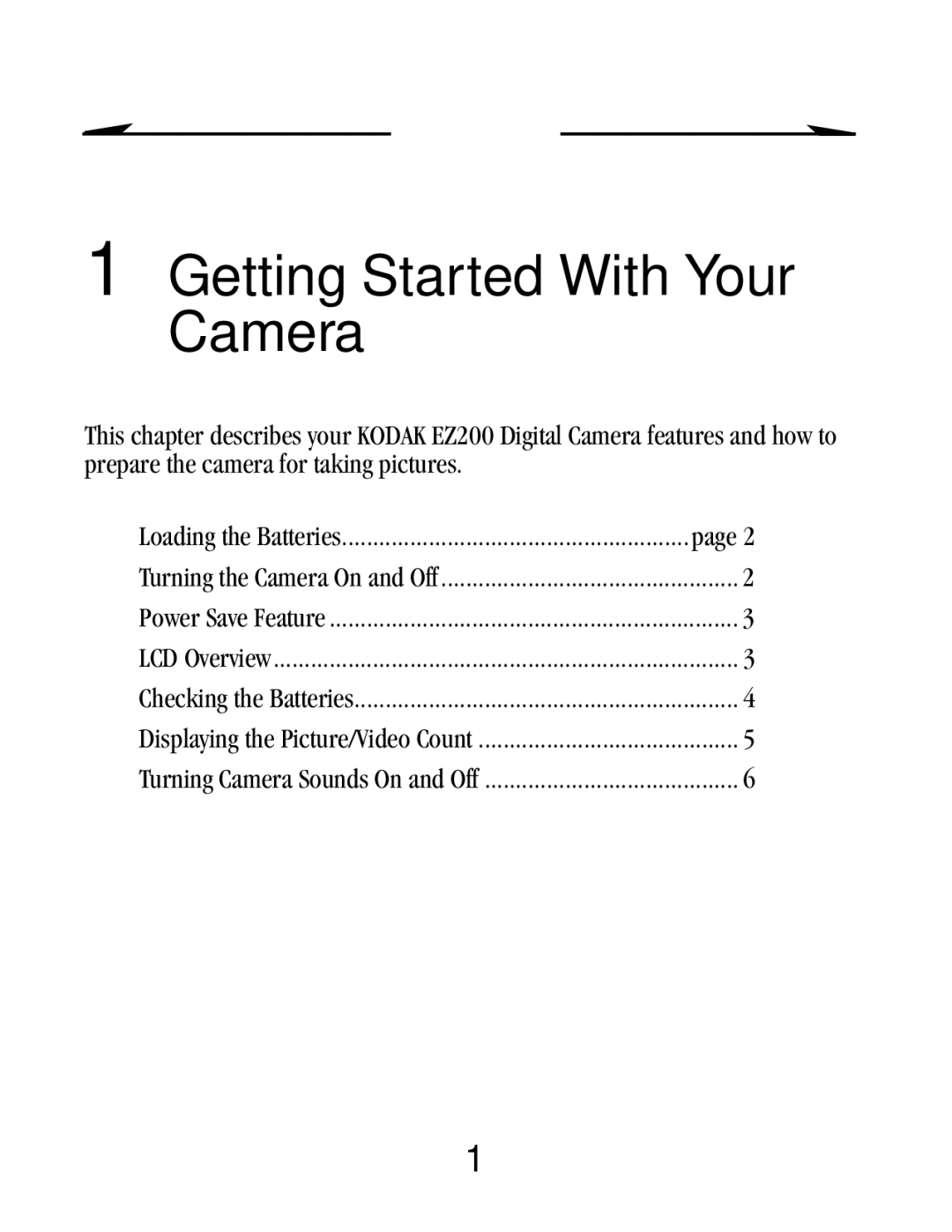 Kodak EZ 200 manual Getting Started With Your Camera 